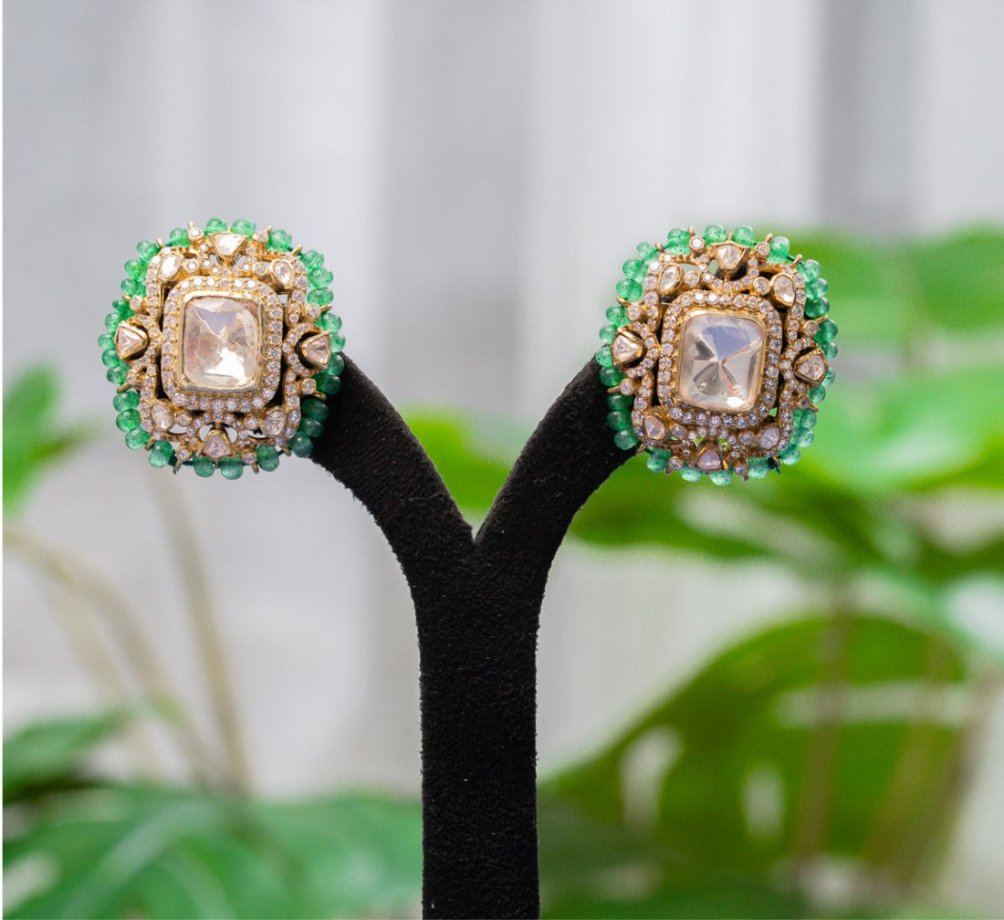 Stud Earrings with Stones