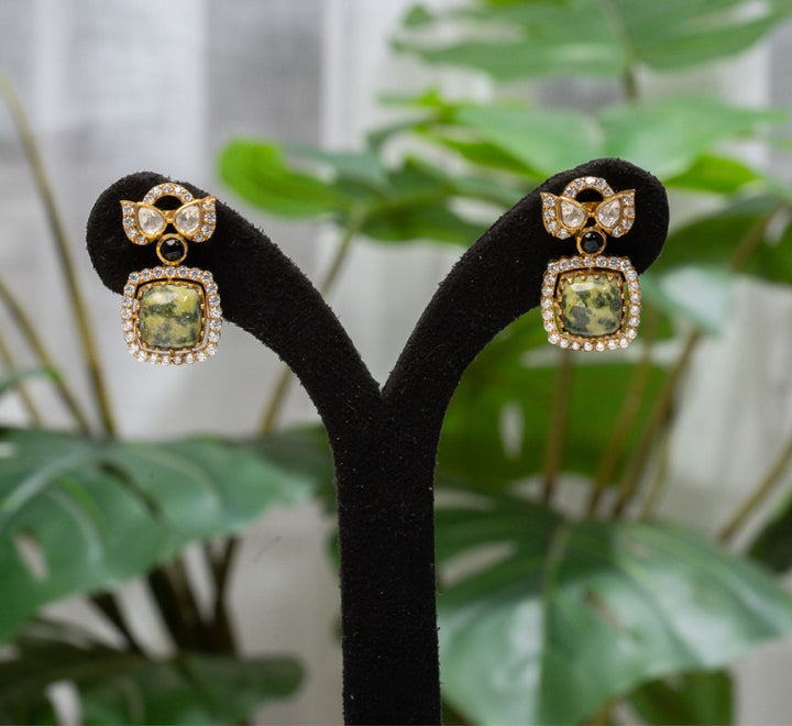 Olive Royale Cabochon Earrings