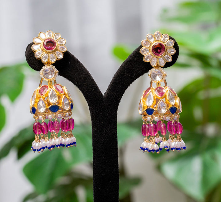 Jhumka Earrings with Stones