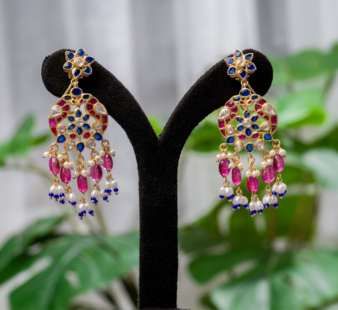 Chandelier Earrings with Stones