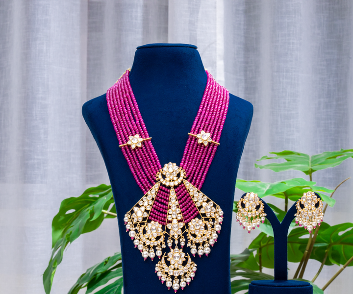 Vibrant Magenta Kundan Collar