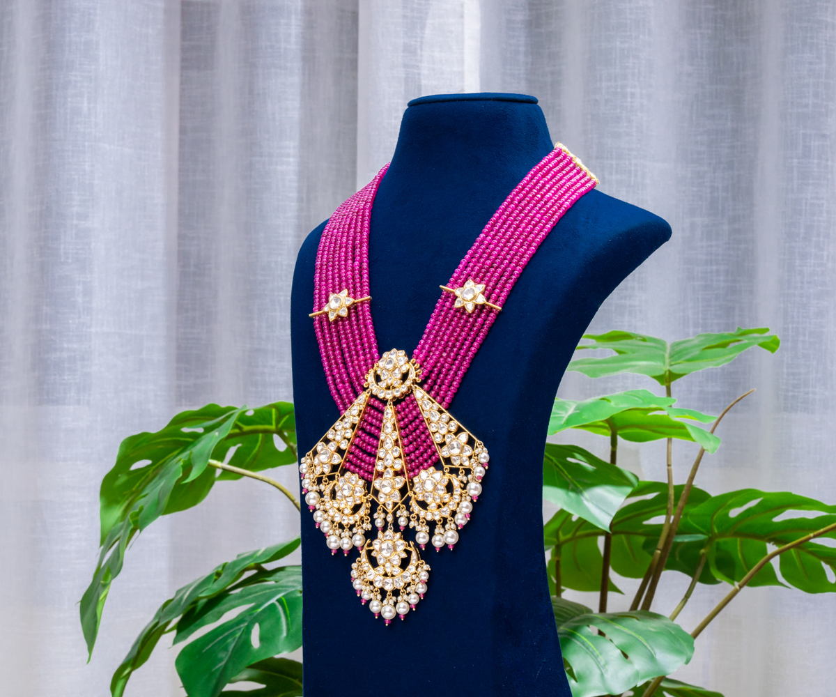 Vibrant Magenta Kundan Collar