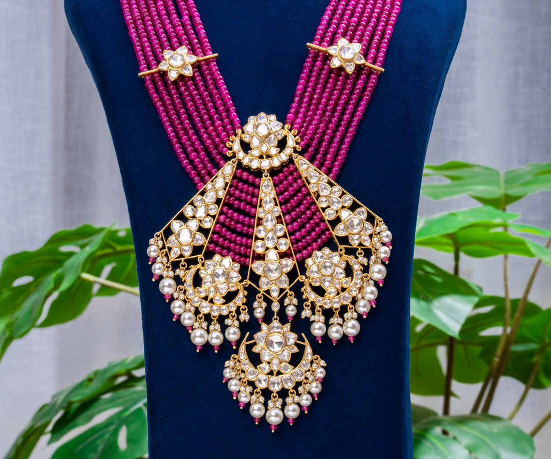 Vibrant Magenta Kundan Collar