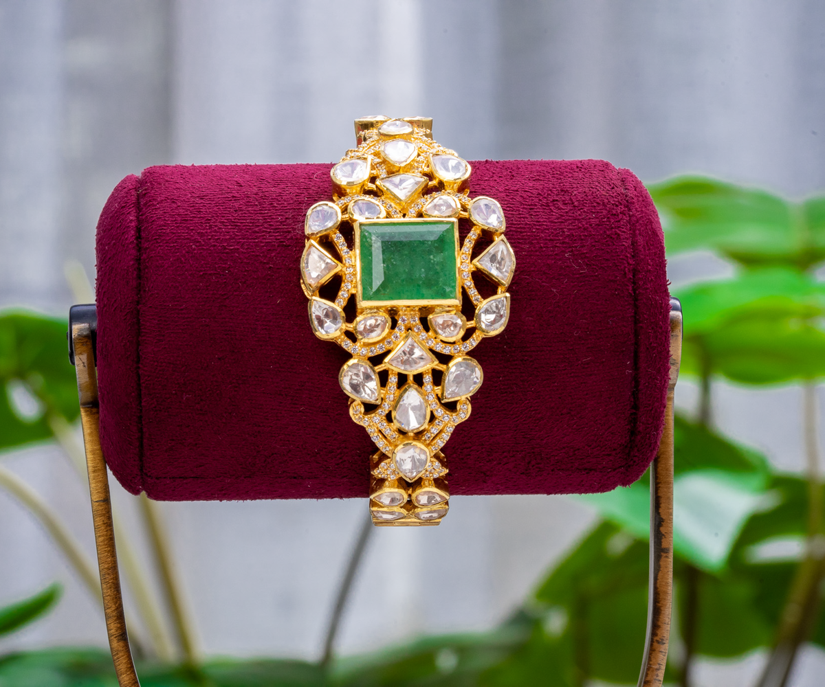 Majestic Emerald-Cut Moissanite Statement Kada