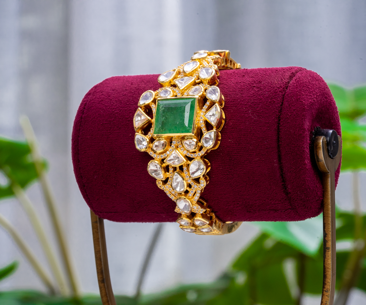 Majestic Emerald-Cut Moissanite Statement Kada