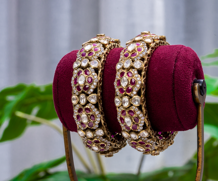 Imperial Ruby & Moissanite Bangles