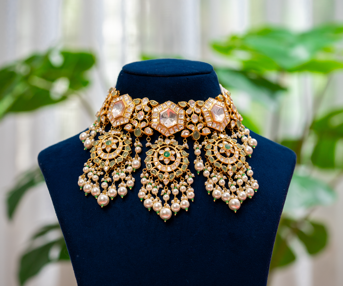 Hexagonal Polki Grandeur Choker