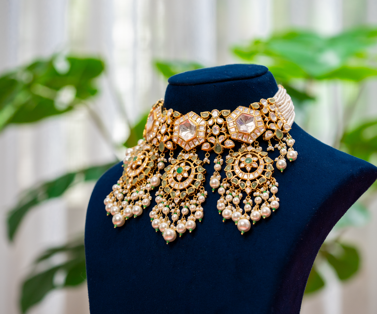 Hexagonal Polki Grandeur Choker