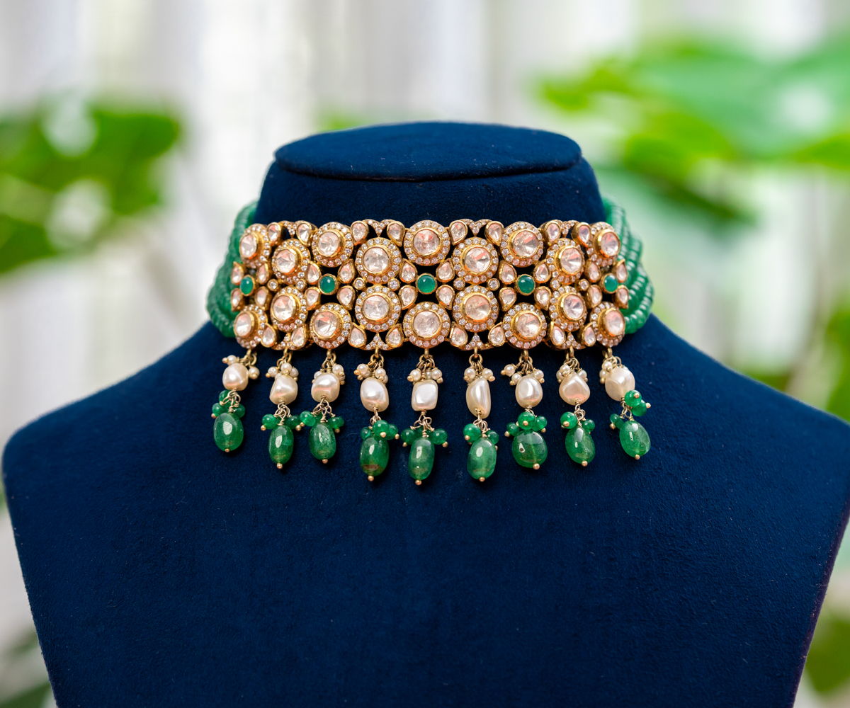 Lush Emerald & Polki Choker Set