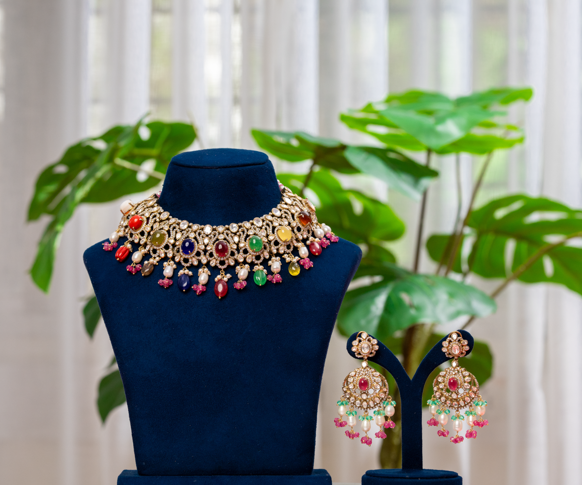 Navratna-Inspired Royal Choker