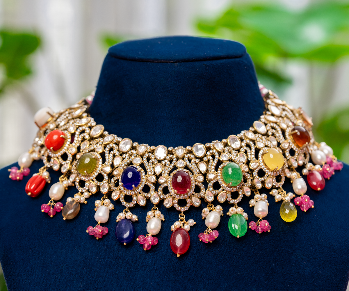 Navratna-Inspired Royal Choker