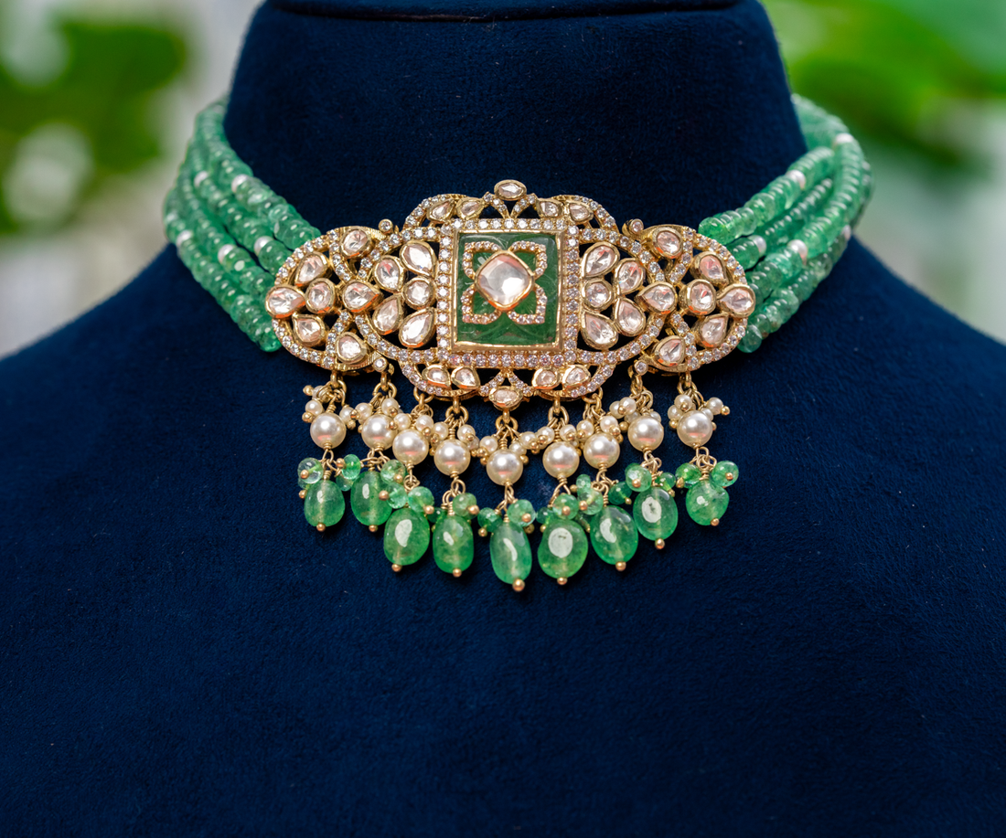 Vintage Emerald Square Choker