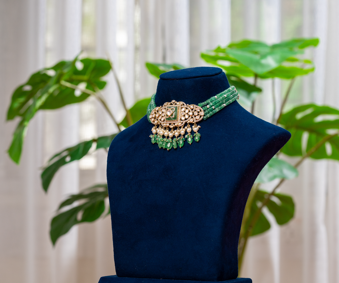 Vintage Emerald Square Choker