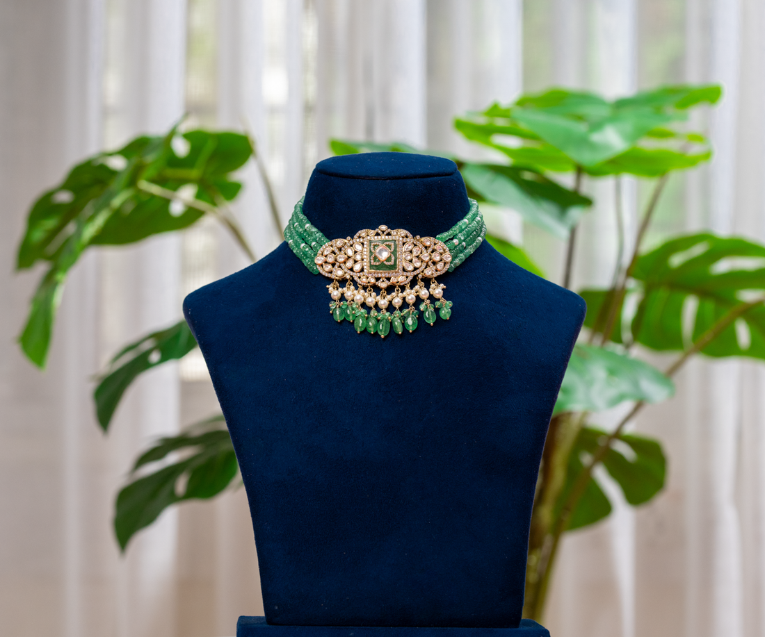 Vintage Emerald Square Choker