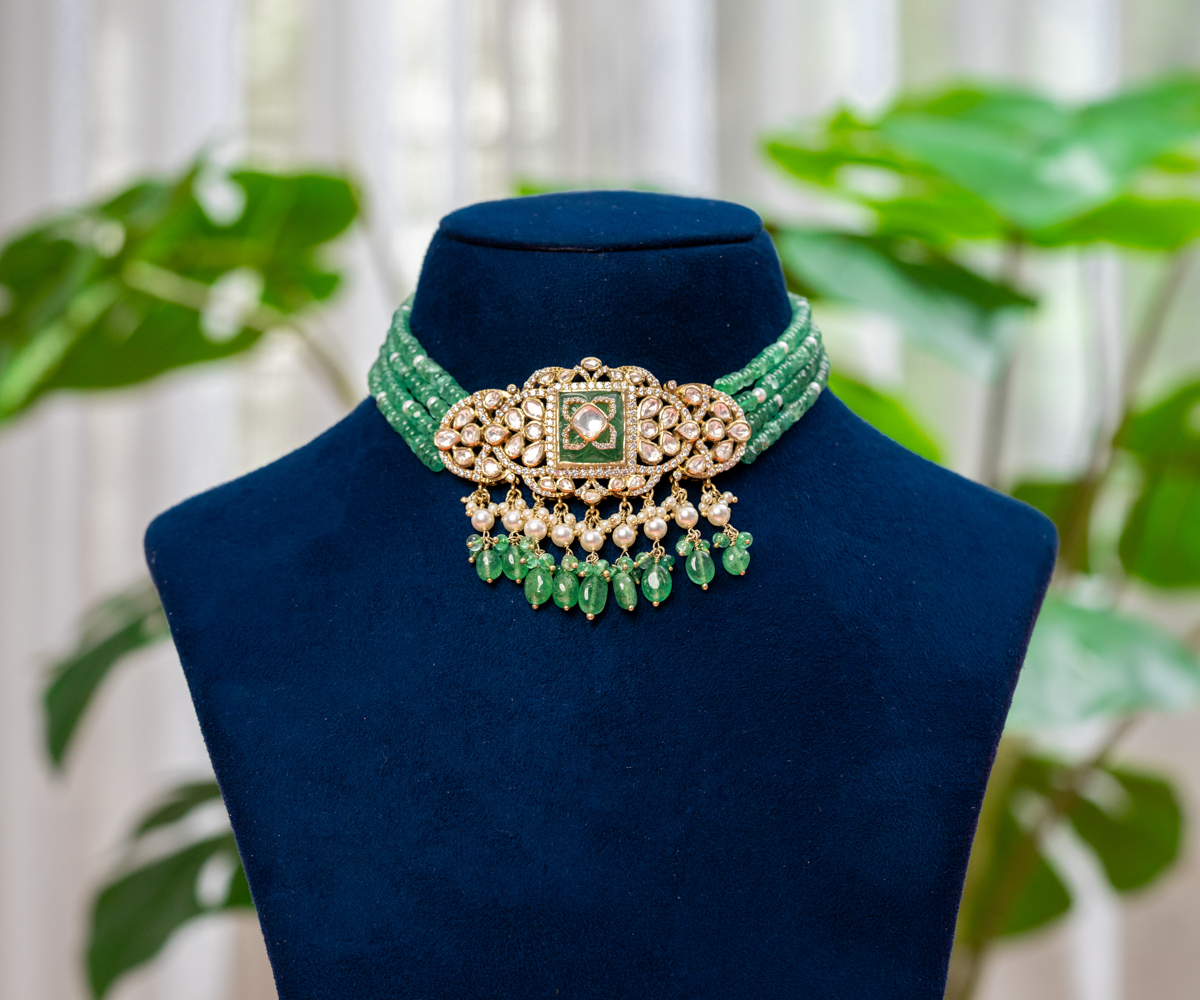 Vintage Emerald Square Choker