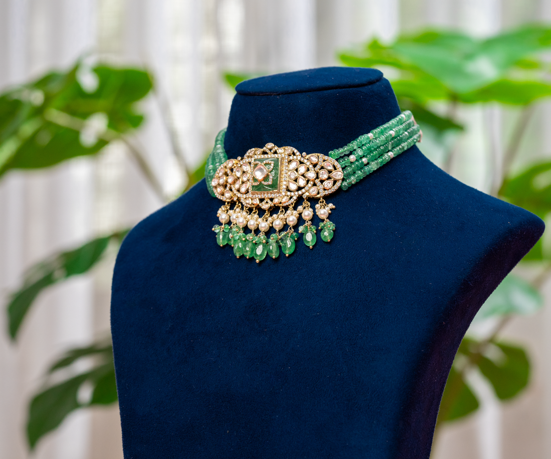 Vintage Emerald Square Choker