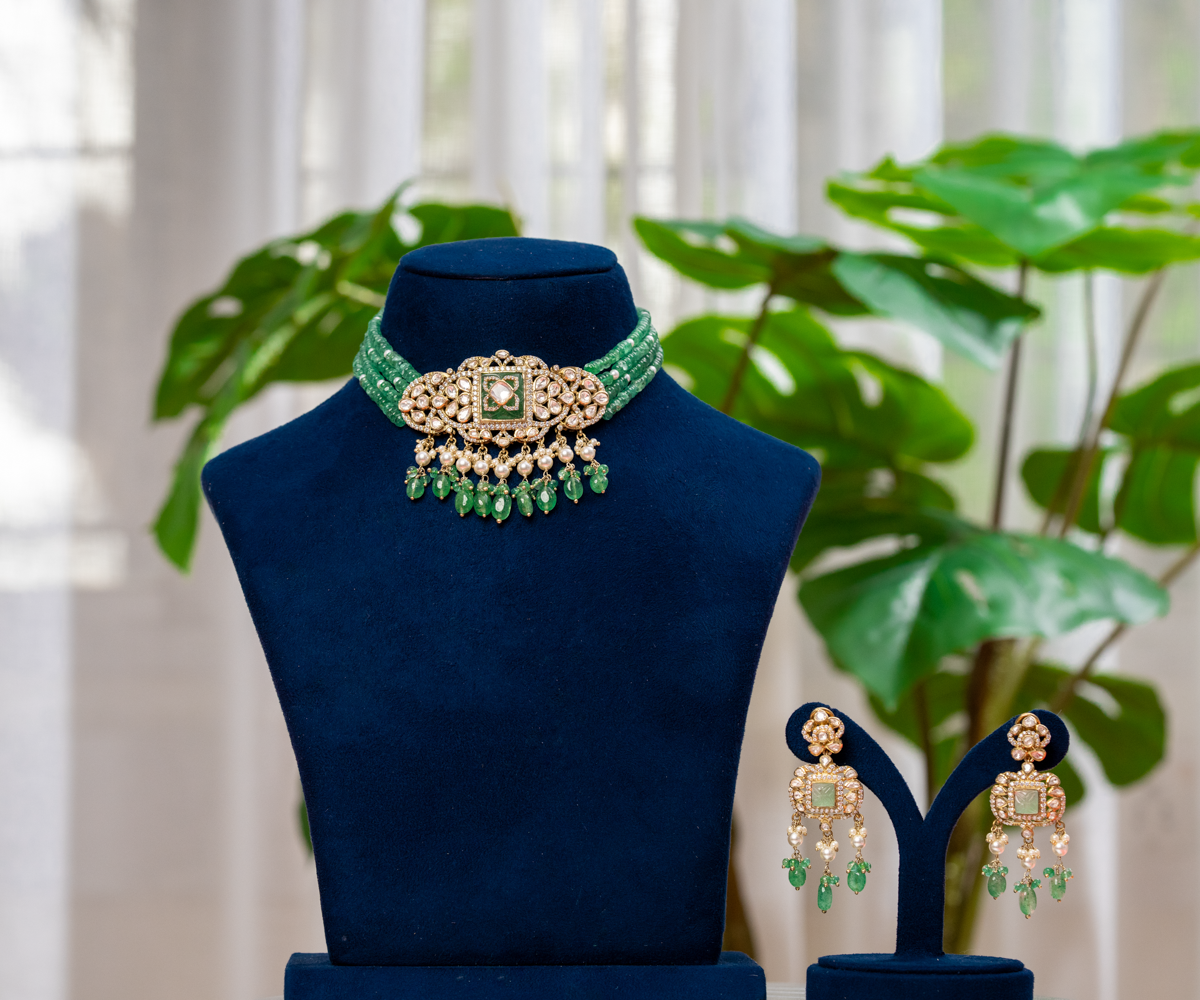 Vintage Emerald Square Choker