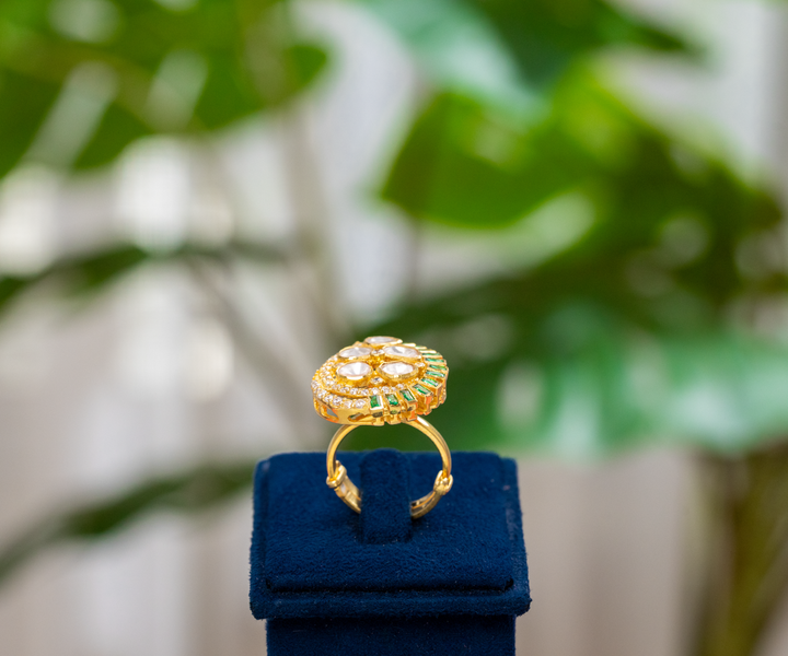 Emerald Droplet Heritage Ring